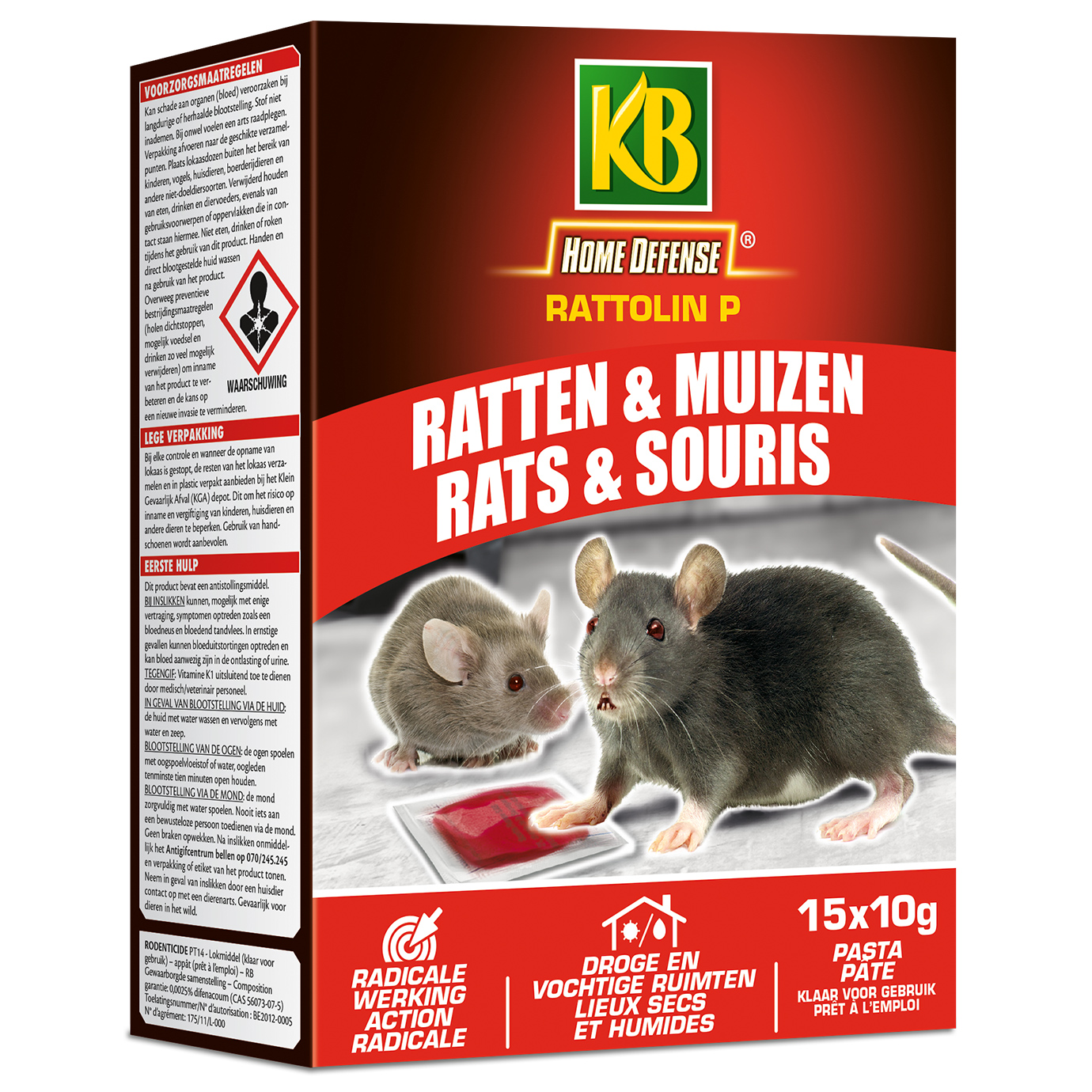 Pâte Anti-rats & Campagnols PROTECT EXPERT - 52 Sachets Appétents - Pour Lieux Secs Et Humides