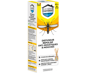 HOME DEFENSE® Diffuseur répulsif avec bâtonnets anti-moustiques et anti-mouches main image