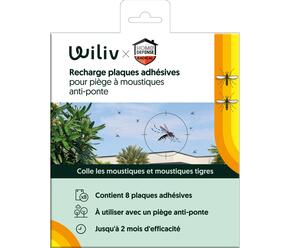 Wiliv & HOME DEFENSE® Recharge plaques adhésives pour piège à moustiques & moustiques tigres technologie anti-ponte main image